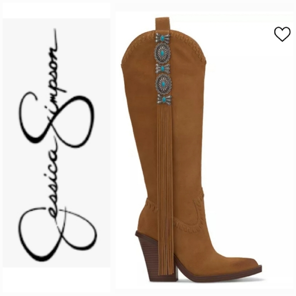 Jessica Simpson Lisabeth Leather Suede Boots - Picture 2 of 9